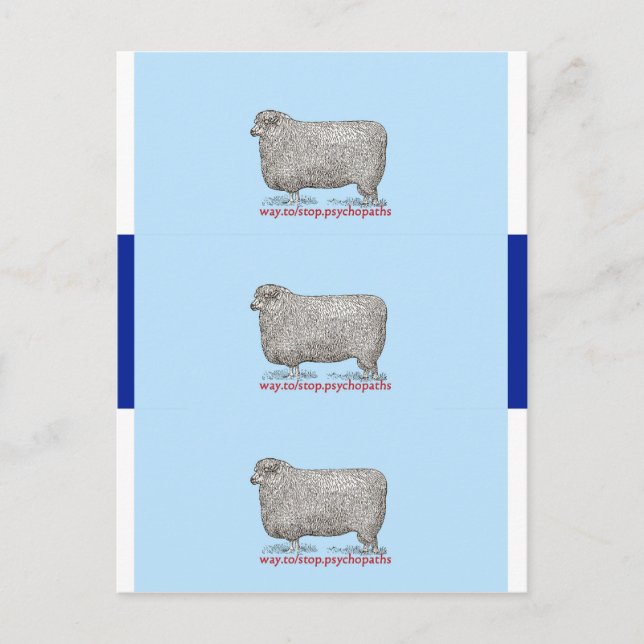 Stoppa Psychopaths-Affärskort Vykort (Framsida)