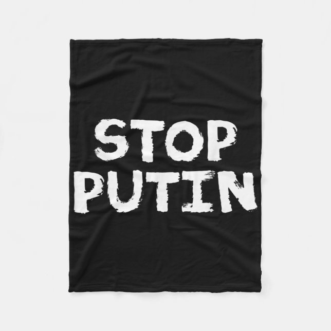 Stoppa Putin Anti Krig-protesten Fleecefilt (Framsidan)