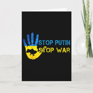 Stoppa Putin Stoppa Krig Stöd Ukraina Jag Står Med Kort