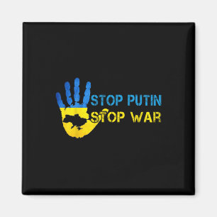 Stoppa Putin Stoppa Krig Stöd Ukraina Jag Står Med Magnet