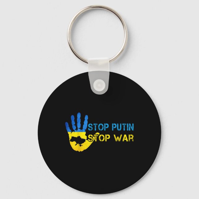 Stoppa Putin Stoppa Krig Stöd Ukraina Jag Står Med Nyckelring (Framsida)