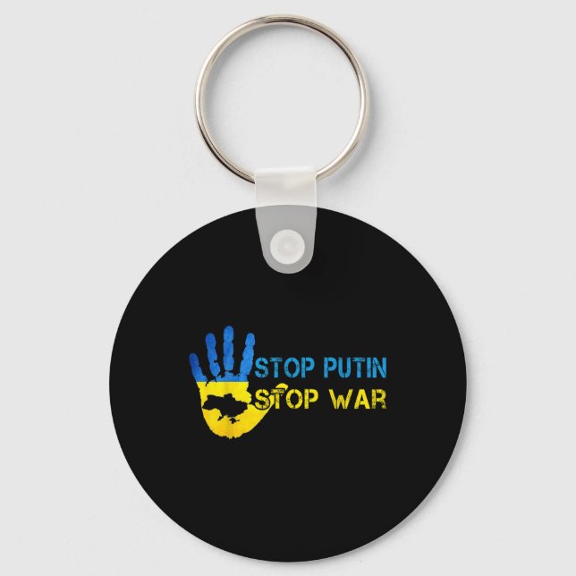 Stoppa Putin Stoppa Krig Support Ukraina jag står  Nyckelring (Framsida)