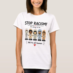 Stoppa rasism vi är alla människor t shirt