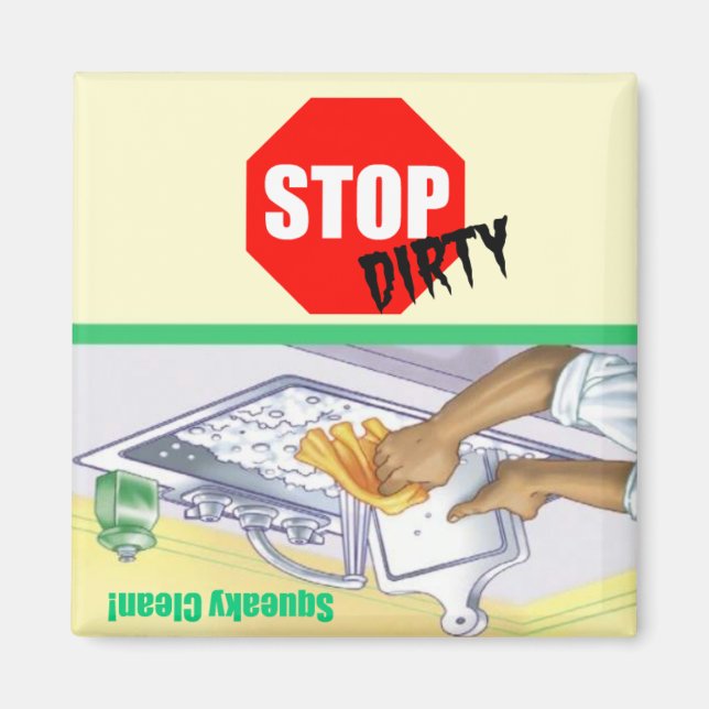 Stoppa signering av ren smutsindikator Dishwasher  Magnet (Framsidan)