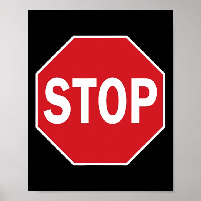 Stoppa skyltsignering av Novelty-vägskyltar Hallow Poster (Framsidan)