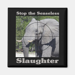 Stoppa slakt-Elephant Magnet