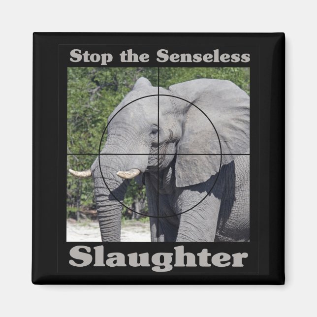 Stoppa slakt-Elephant Magnet (Framsidan)