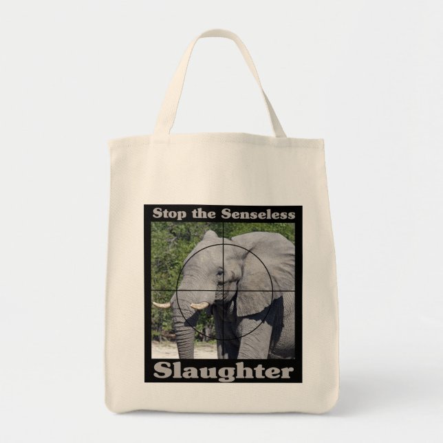 Stoppa slakt-Elephant Tygkasse (Framsidan)