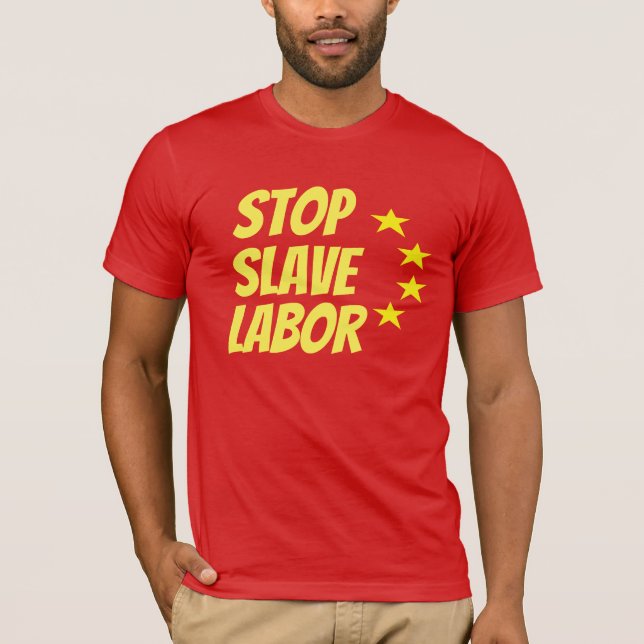 Stoppa slavarbete t shirt (Framsida)