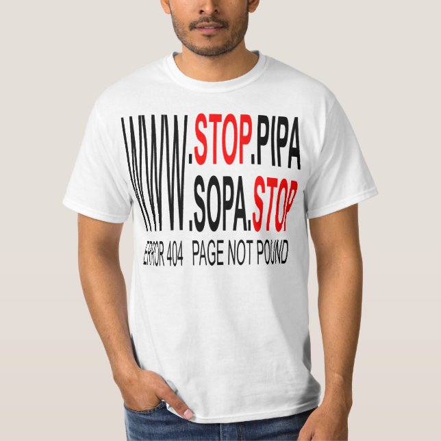 Stoppa SOPA- & PIPAT-tröja Tee Shirt (Framsida)