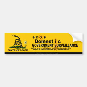 Stoppa spionering av Domestic Bildekal