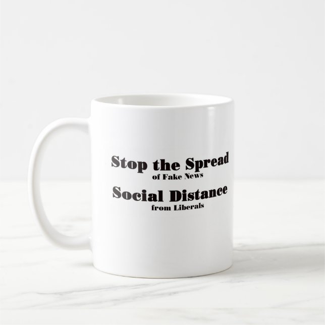 Stoppa spridningen av Fake News Kaffemugg (Vänster)