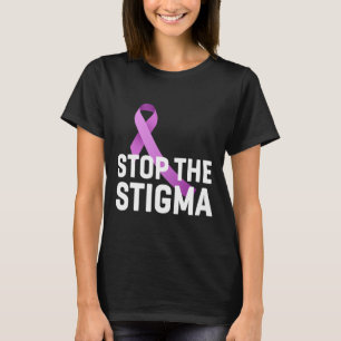 Stoppa Stigma End Addence Lila Ribbon Awaren T Shirt