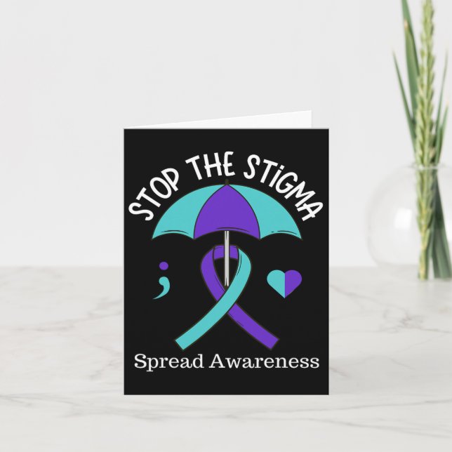 Stoppa Stigma Spread Suicide Awareness Month Sem Kort (Framsida)
