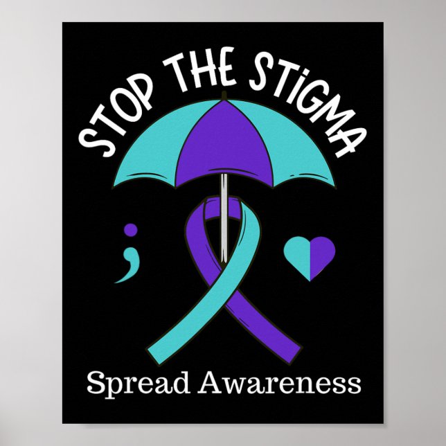 Stoppa Stigma Spread Suicide Awareness Month Sem Poster (Framsidan)