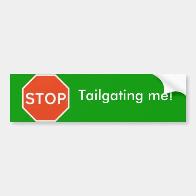 Stoppa tailgating mig bildekalet bildekal (Framsidan)