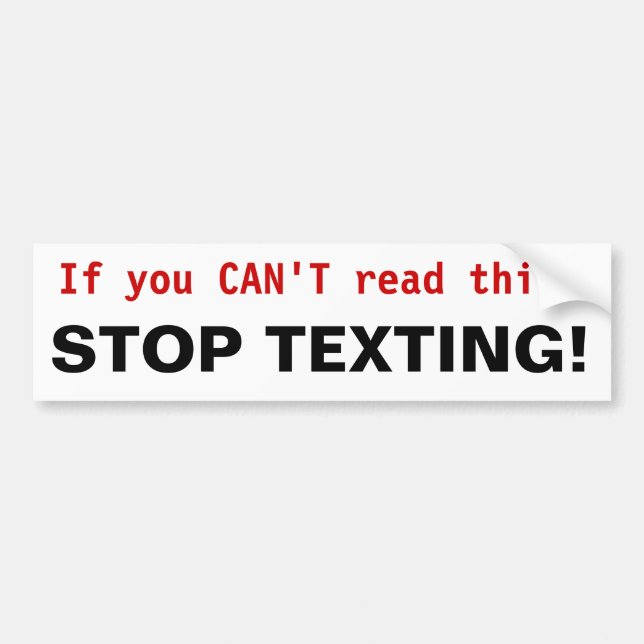 STOPPA TEXTING! Bildekal (Framsidan)