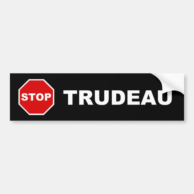 Stoppa Trudeau-Bildekalen (svart) Bildekal (Framsidan)