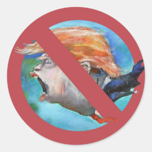 Stoppa Trump-konsten Unik No Trump Sticker-politik Runt Klistermärke