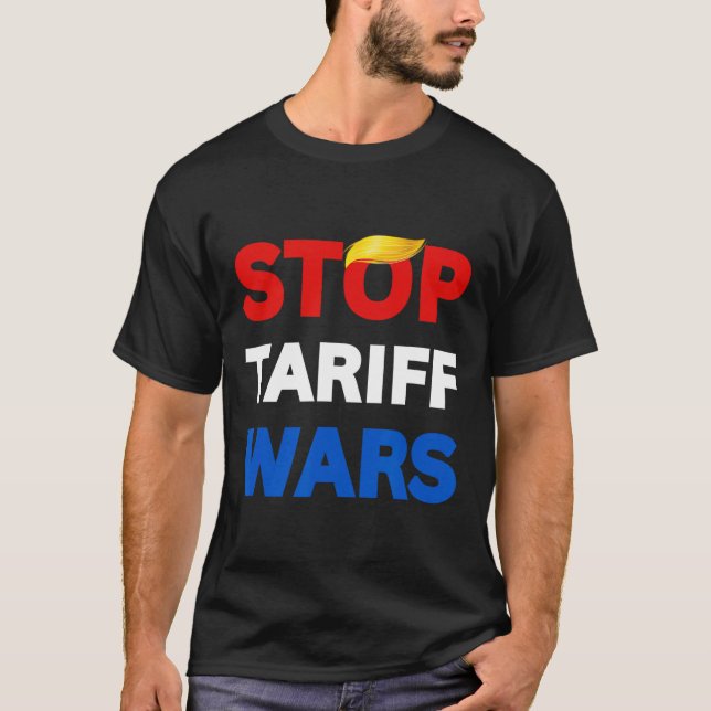 Stoppa Trump Stop Trade Krig Stop Tariff Krig Prot T Shirt (Framsida)