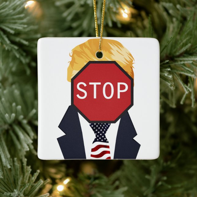 Stoppa trumpornament julgransprydnad keramik (Träd)