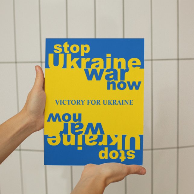 Stoppa Ukraina-kriget nu Flagga Seger för Ukraina Poster (Skapare uppladdad)