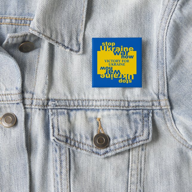 Stoppa Ukrainas Flagga Krig Now-seger för Ukraina Knapp (In Situ)
