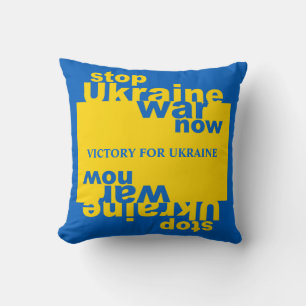 Stoppa Ukrainas Flagga Krig Now-seger för Ukraina Kudde