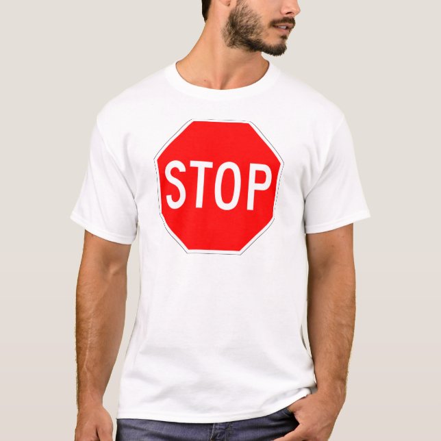 Stoppa undertecknar anpassade t-shirt (Framsida)