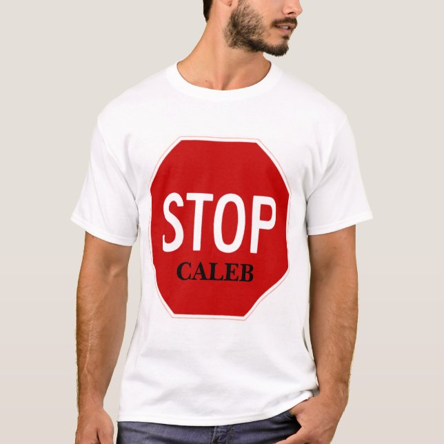 Stoppa undertecknar, CALEB T-shirt (Framsida)