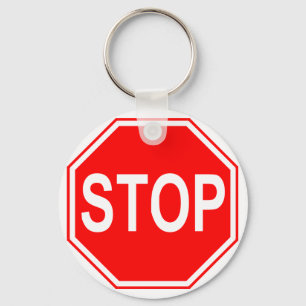 Stoppa undertecknar keychain nyckelring