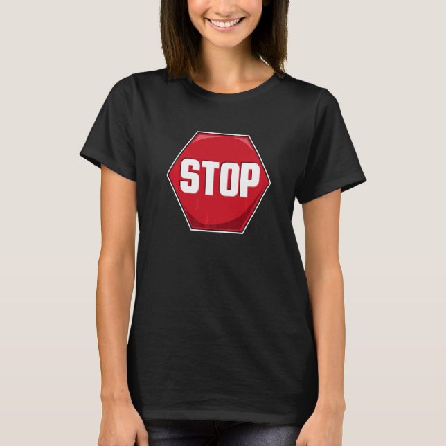 Stoppa vägskylt t shirt (Framsida)