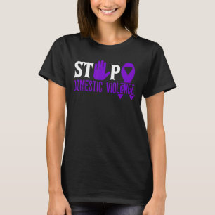 Stoppa våld Domestic våld Medvetenhet om lila elle T Shirt