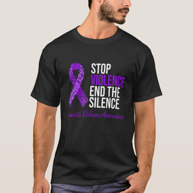 Stoppa våld Sluta tysta våld mot Lilans Domestic T Shirt (Framsida)
