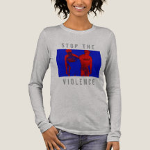 "Stoppa våldet" Red Blue Black Krig Graphic