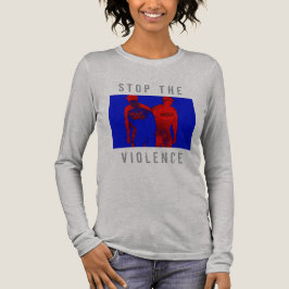 "Stoppa våldet" Red Blue Black Krig Graphic T Shirt