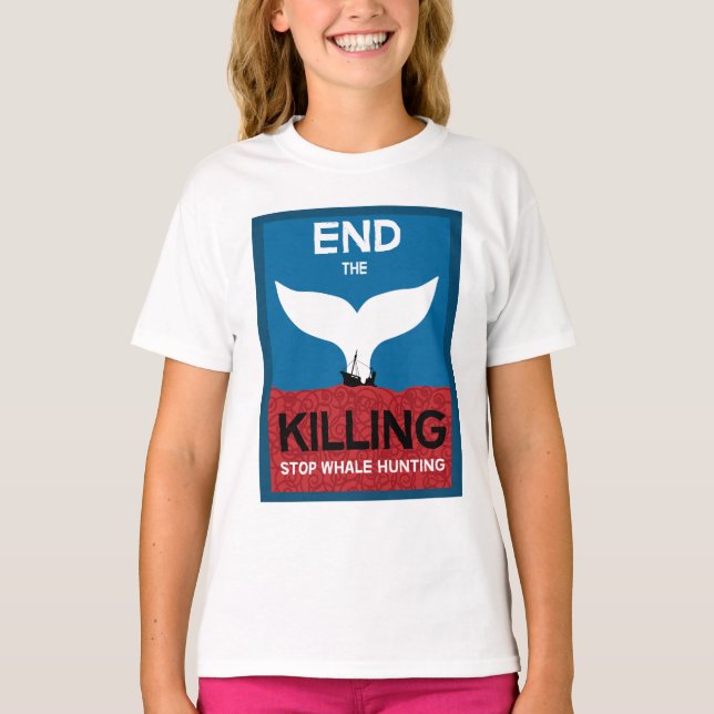 Stoppa valjakt | Förbud mot havsfiske efter valfån T Shirt (Framsida)
