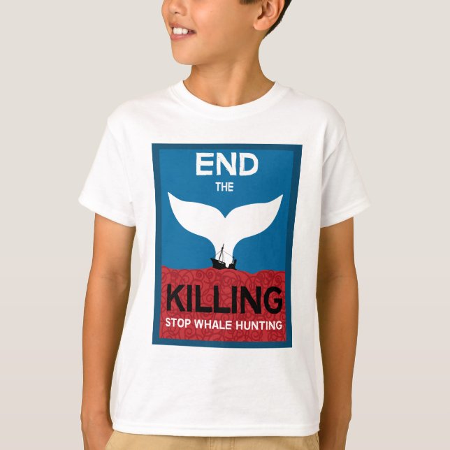 Stoppa valjakt | Förbud mot havsfiske efter valfån T Shirt (Framsida)