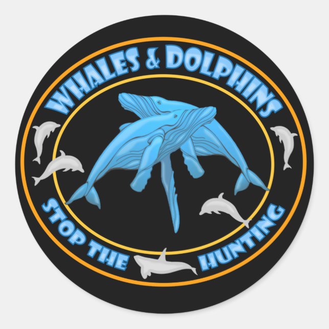 Stoppa valjakt runt klistermärke (Framsida)