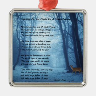Stoppa vid skogen by: Robert Frost Julgransprydnad Metall