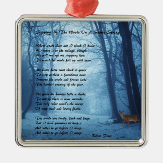 Stoppa vid skogen by: Robert Frost Julgransprydnad Metall