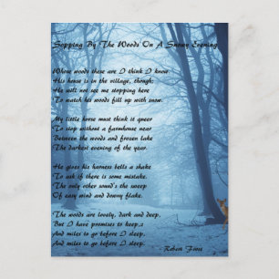 Stoppa vid skogen by: Robert Frost Vykort