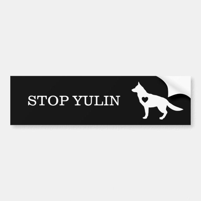 "STOPPA YULIN" den djura medvetenhetbildekalet Bildekal (Framsidan)