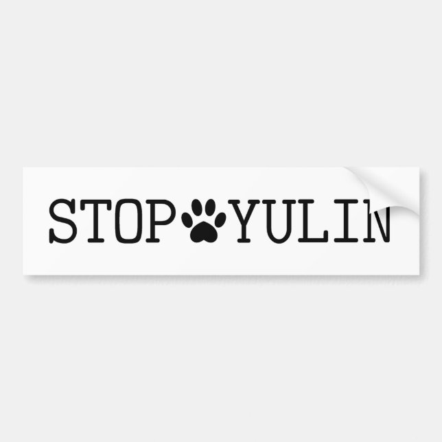 STOPPA YULIN den djura medvetenhetbildekalet Bildekal (Framsidan)