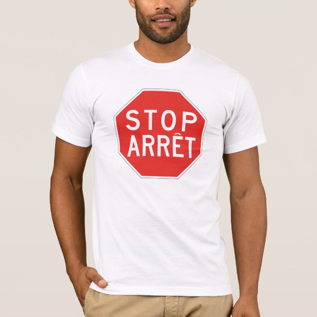 Stoppet/Arret, trafikerar undertecknar, Kanada Tee (Framsida)