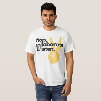 Stoppet samarbetar & lyssnar den grundläggande t-shirt