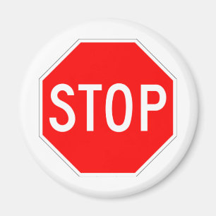 Stoppet undertecknar - huvudvägsexhörning magnet