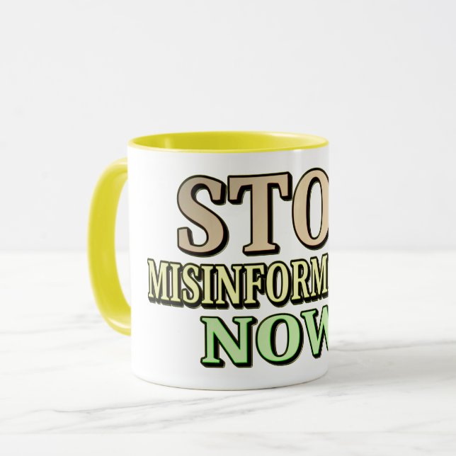 "STOPPMISSINFORMATION" Cute Design. Köp nu Mugg (Framsida vänster)