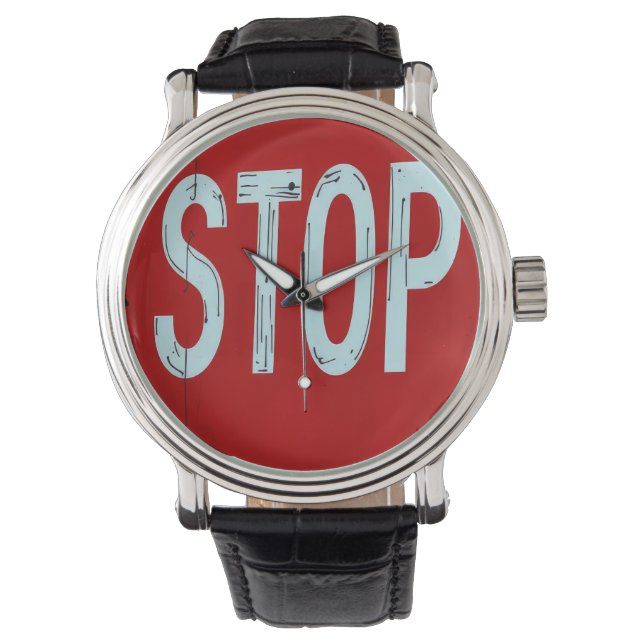 Stoppskylt  armbandsur (Framsida)