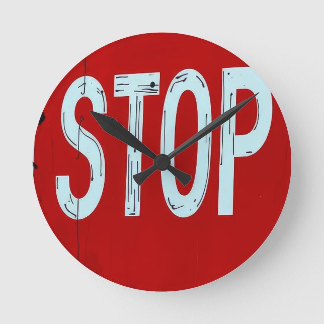 Stoppskylt  rund klocka (Framsida)